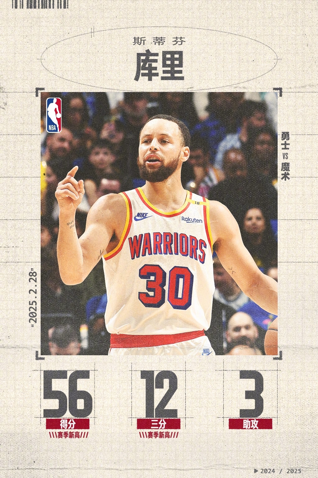 库里56分12记三分引爆里程碑之夜，成为联盟史上