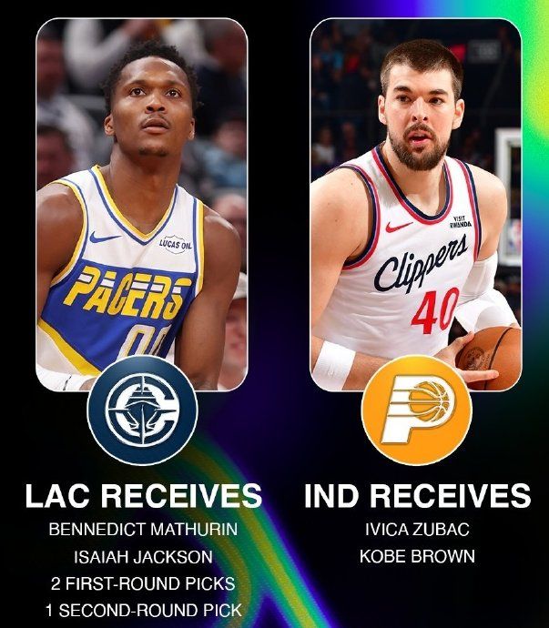 快船交易马瑟林获双赢 祖巴茨步行者首秀表现平