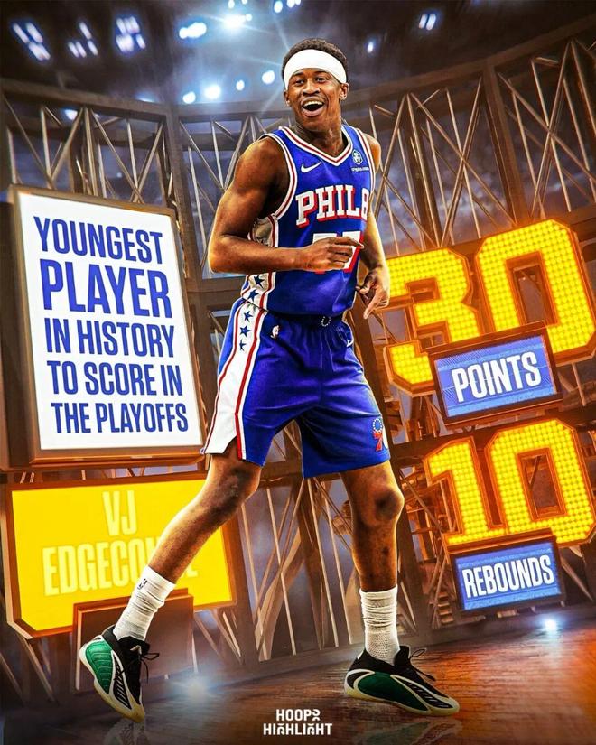 76人新秀埃奇库姆爆发 30分10篮板助球队逆转凯尔